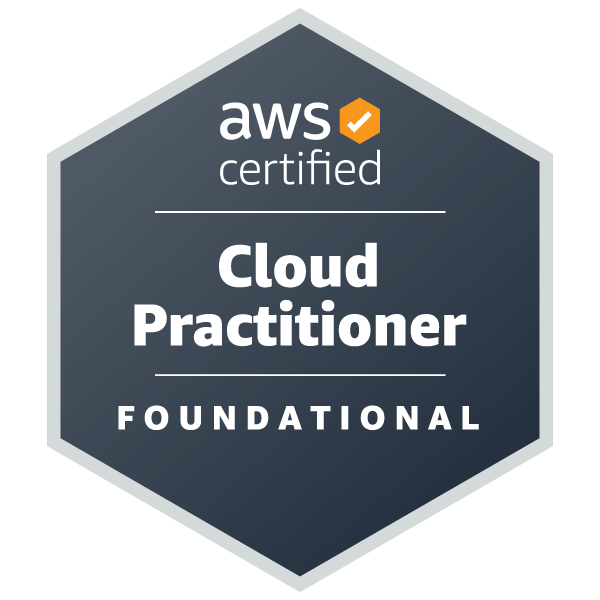 AWS Cloud Practitioner certificate badge